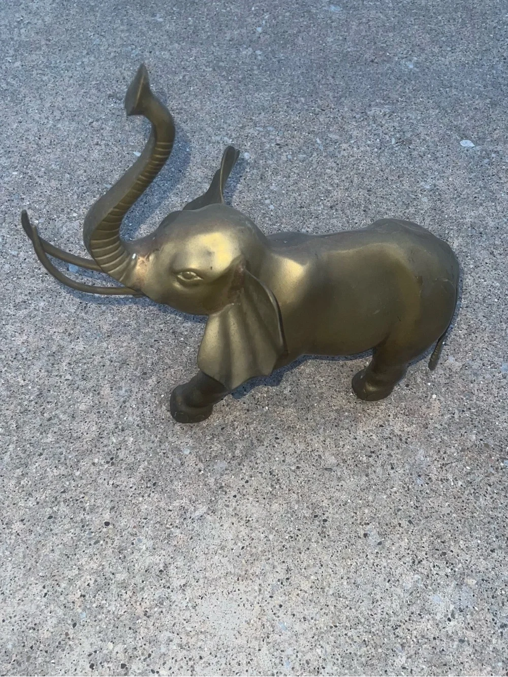 Brass Elephant Figurine with Trunk Up - Picture 1 of 5